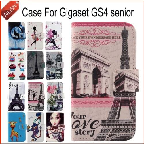 AiLiShi Case For Gigaset GS4 senior Luxury Flip PU Painted Leather Case Gigaset Exclusive 100% Special Phone Cover Skin+Tracking
