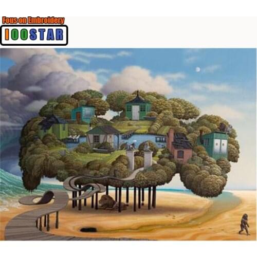 Diamond Painting Aerial House Cross Stitch Diamond Embroidery Landscape Tree Mosaic Rhinestones Full Square 5D Decoration