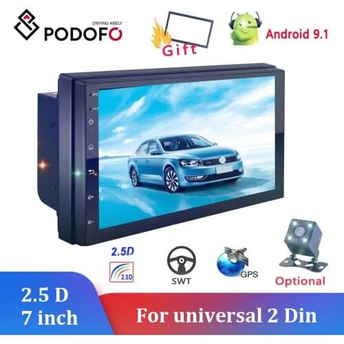Podofo Radio 2 din Android 7" Car Multimedia Player Universal Car Stereo Receiver GPS for Volkswagen Nissan Hyundai Kia Toyota