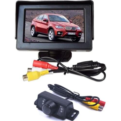 TFT LCD Car Monitor Sun Shield 4.3 Inch Screen with night rear view camera DVD Parking Assistance PAL/NTSC Display