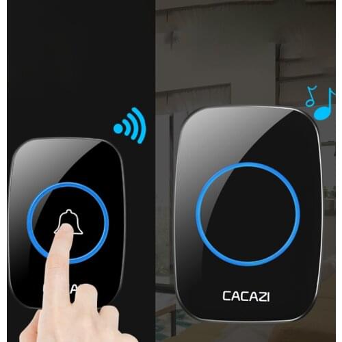 Wireless Doorbell Waterproof Battery Buttons US EU UK Plug Receiver 300M Remote Led Light Home Cordless Bell