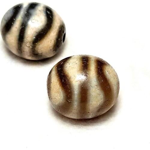 Natural agate stone beads Ji Feng Shui DZI beads 18*20mm natural stone Tibetan Double tiger teeth Buddhist beads Free Shipping