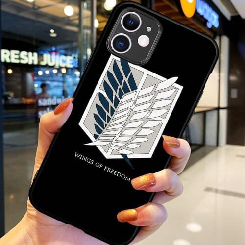 Hot Anime Attack On Titan Phone Case For iPhone 12 Mini Pro Max 5 6 6S 7 8 SE Plus X XS XR 11 Pro Max coque funda Silicone Cover