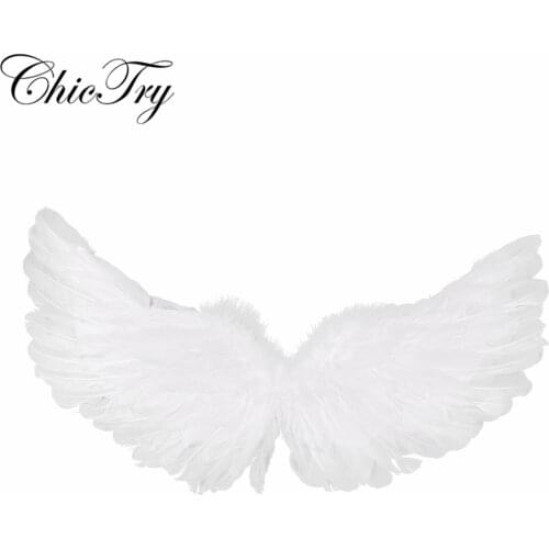 Children Fashion White Feather Angel Wings for Dance Party Cosplay Costume Stage Show Masquerade Carnival Holiday Fancy Dress