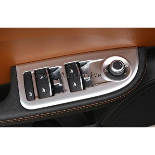 For Alfa Romeo Giulia 2017 Car-styling ABS Chrome Window Lift Switch Button Frame Cover Trim Stickers Accessories set of 4pcs