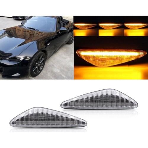 For Mazda RX8 08-12 6 Atenza GH 10-13 5 Premacy CW 10-13 Fiat 124 Spider 17-20 Dynamic Amber Front Led Side Marker Lights Lamp