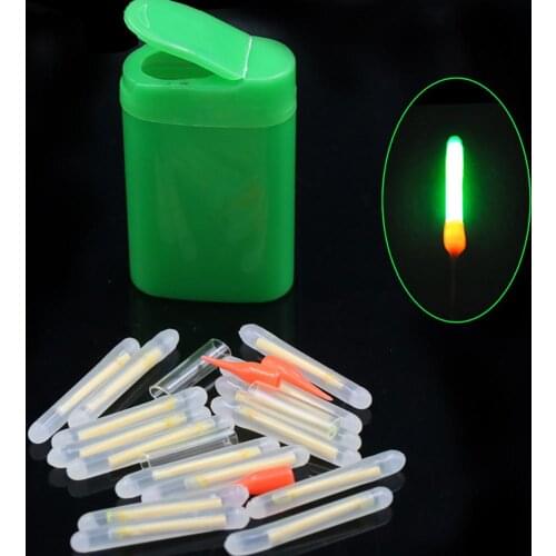 15Pcs Mini Night Fishing Fluorescent Lightstick Floating Glow in Dark Stick fish Accessories