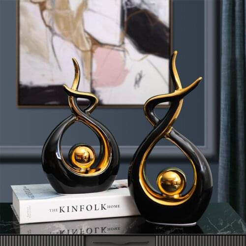 Home Artware, Electroplate Ceramic Figurine Ornament Statue Art Decor for Sitting Room Bedroom 2021 New Fashion