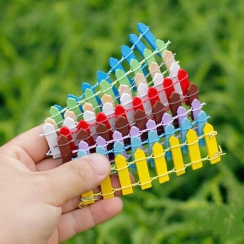 Mini Fence Barrier Wooden Resin Craft Miniature Fairy Garden Fence Decoration Miniature Fences for Gardens LX9027