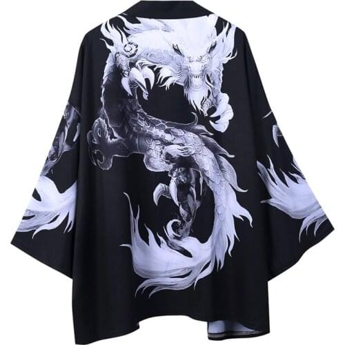 Japanese Style Dragon Kimono Streetwear Men Women Cardigan Japan Harajuku Yukata Robe Traditional Clothes 2021 Summer V2009