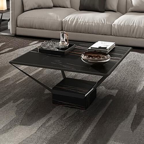 Italian style coffee table artistic personality creative designer small apartment living room home square edge light luxury rock