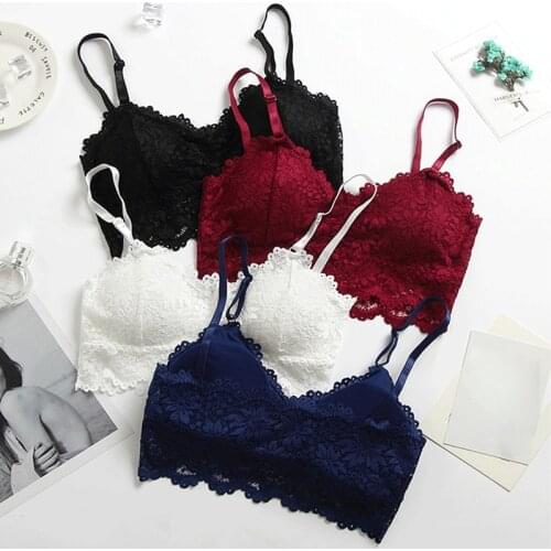 Lace Sexy Lingerie Wireless Bra For Women Padded Push Up Bralette Female Brassiere Summer Soft Backless Fashion bras Underwear