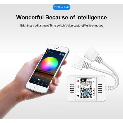 Magic Home DC12V 24V RGB Tape 5050 Led Wifi Controller Bluetooth WiFi LED Controller Led Strip IR Remote Control Alexa Google