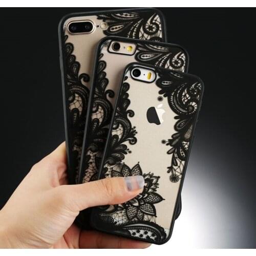 Hot Sale Lace Flower Mandala Silicone TPU Phone Case For iPhone X 8 6 Plus Capa Cases For iPhone 7 Back Cover