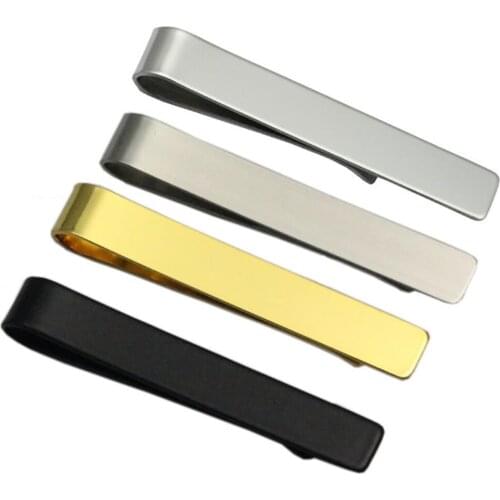 Fashion!! Gentleman Slim Collar Stainless Steel Tie Clip Black Silver Metal Necktie Tie Bar Men Clothing Accessories