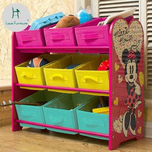 Louis Fashion Children Cabinets Modern Simple Store Multi-storey Shelves Toy Box Corner Household