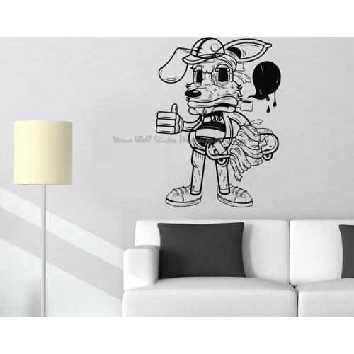 Smoking pipe wall sticker dog street skating smoking electronic cigarette bedroom skateboard home decoration vinyl sticker mural