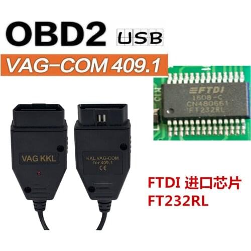OBD2 USB VAG-COM kkl 409.1 Auto Scanner Cable With FTDI Auto Diagnostic Interface For Audi Seat Volkswagen Skoda KKL 409 CABLE