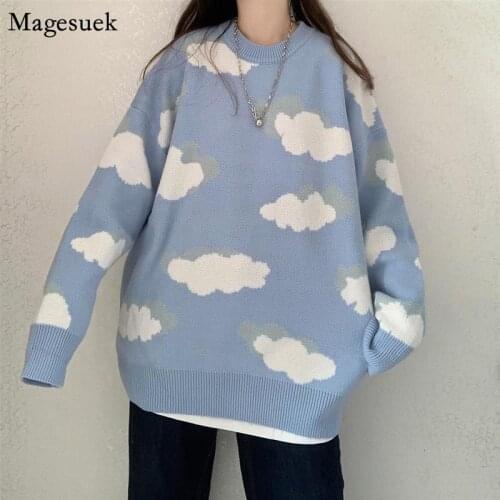 Autumn Long Sleeve Women Sweaters Lovely Preppy Soft Casual Loose Knitted Pullover Sweater Casual Fashion Korean Knitwear 15989