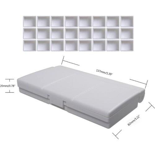 Paint Pallet Empty Watercolor Art Palette Cup Brush Oil Paint Mixing Tray Folding Airtight 12/24 Wells Box for students