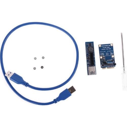 Mini PCIE to PCI-E X4 Slot Riser Card Port Adapter PC Graphics Card Connector with 30CM USB3.0 Extension Cable PCI Express J0PB