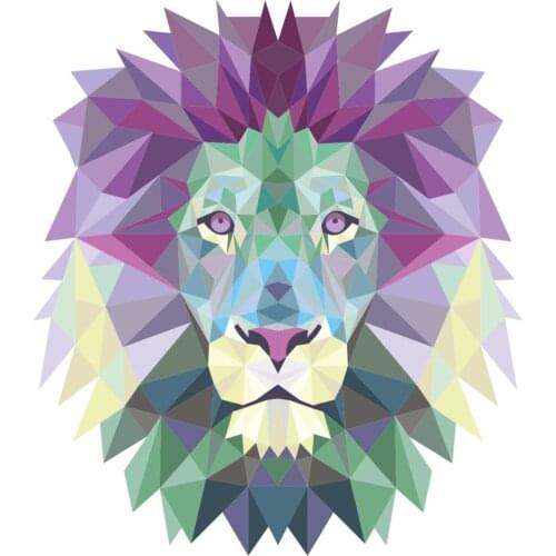 Polygonal Triangle Design Lion Sticker Plane Extreme