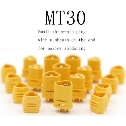 10pairs AMASS Amass MT30 Plug Connector 2mm 3-pin Connector Motor Bullet Plug for RC ESC Lipo Battery