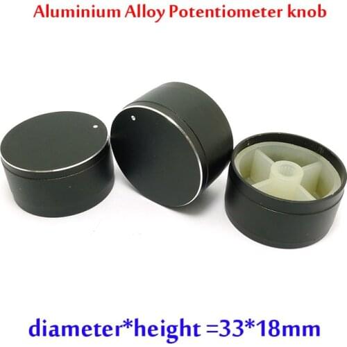 Hot Black Aluminum Alloy Volume Control Amplifier Knob Wheel 33*18mm bass tone Knob potentionmeter Knobs cap