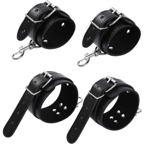Sexy Adjustable PU Leather Sex Handcuff Ankle Cuff Restraints Bondage Sex Toy bdsm Restraints Sex Bondage Exotic Accessories