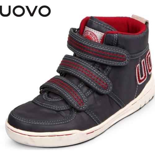 UOVO Fall Kids Shoes Boys and Girls Sports Shoes 3 Hook and Loop Kids Shoes High Comfort Breathable Sports Running Shoes forKids