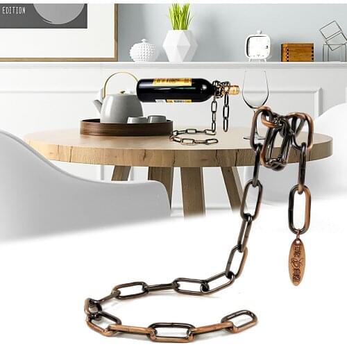 Magic Creative Chain Wine Bottle Holder Decorative Wine Storage Bar Table Decoration Wine Rack Gifts Room Decor floating shelves