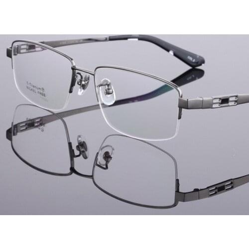 High Quality Pure Titanium Myopia Mens Business Glasses Frame Plate Half Frame Glasses Prescription Glasses Titanium Alloy