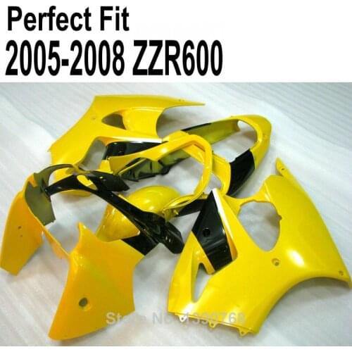 High Quality ABS Fairing Kit For Kawasaki ZZR2005 2006 2008 05 06 08 Yellow Fairings SZ57