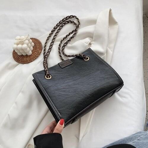 2020 Womens Soft Leather Handbag High Quality Women Shoulder Bag Luxury Brand Bucket Shopping Bag Womens Handbags Chain Bag