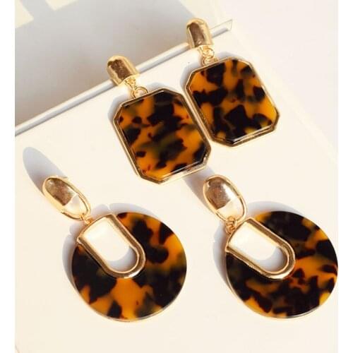 Gothletic Animal Effect Acetate Acid Big Drop Earring Geometric Acrylic Statement Earrings for Women Fashion Jewelry 2020 NEW