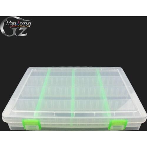 1PC 25.5*18.5*4cm Fishing Tackle Box H328A 16 Compartments Adjustable Storage Box Tool Clear Case For Fishing Lure Bait Pesca