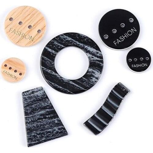 10pcs/lot new creative acetic acid round beads with hole charms connectors for diy earrings jewelry making accessories material