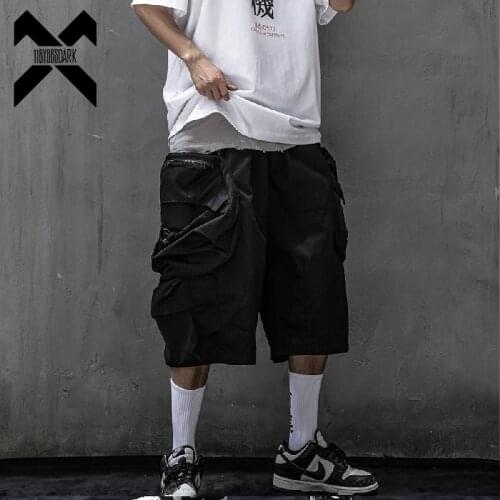 11 BYBBS DARK Tactics Cargo Shorts Men Fashion Streetwear 2021 New Summer Shorts Male Elastic Waist Pocket Black Green WB156