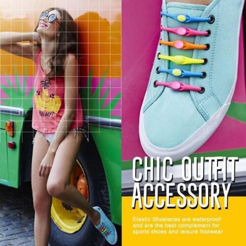 14pcs/Pack Lazy Silicone Shoelaces Round Elastic Shoe Laces Special No Tie Rubber For Sneakers Fit Strap Lazy Elastic Shoelaces