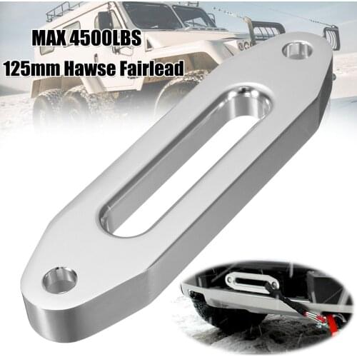 1x 2x 125mm 4000LBS Universal Chrome Billet Aluminum Hawse Fairlead Synthetic Mount Winch Rope 15000lbs for Vehicle SUV ATV UTV