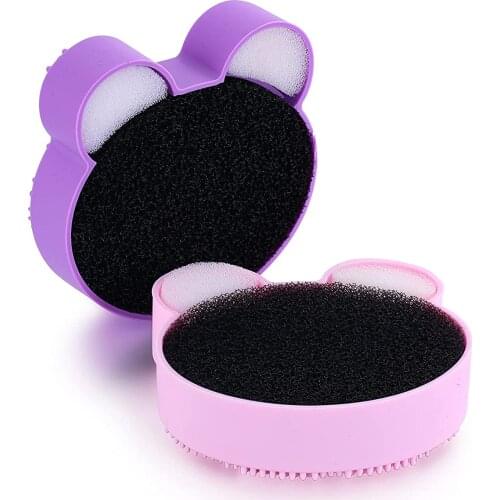 2 In 1 Cleaner Sponge Dry Makeup Brush Cleaner Mat Quick Color Removal Sponge Silicone Cleanser Pad For Dry Brush Color Switch