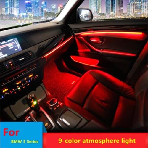 9-color automatic conversion Car neon interior door ambient light decorative lighting for BMW 5 series F10 F11 F18 2010-2018
