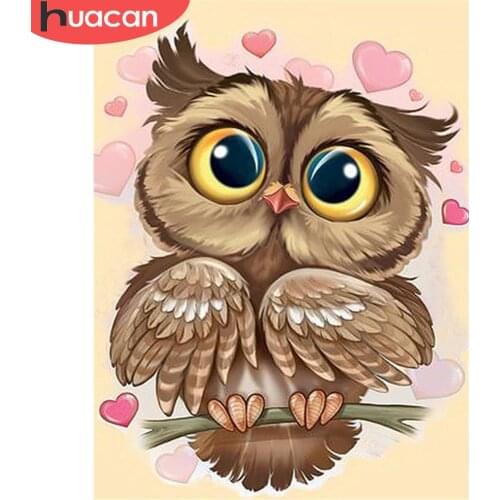 HUACAN Diamond Embroidery Sale Owl Full Square Drill 5D Diamond Painting Mosaic Cartoon Cross Stitch Home Decor DIY Needlework