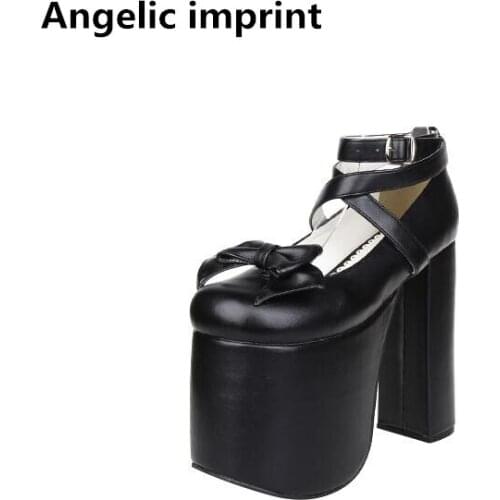 Angelic imprint new woman mori girl lolita cosplay shoes lady super high heels pumps women princess dress party shoes 33-47 15cm