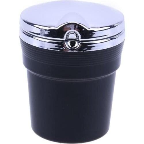 Car Ashtray Automotives Travel Cigarette Smoke Ash Holder Cylinder Cup with LED Light Lamp for Home/Office Use Auto Accessories