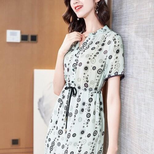 WHITE PRINT Black GEOMETRIC Floral Silk Dresses Women Fashion 2021 Summer Long Casual Sexy Office Work Daily Dress Plus Size