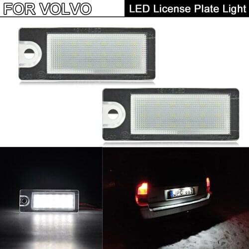 White LED License Plate Light Number Plate Lamp For Volvo S60 01-09 For S80 99-03 For V70 01-07 For XC70 03-07 For XC90 03-06