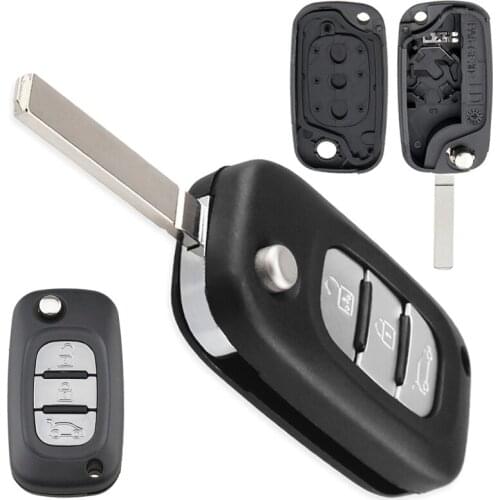 3 Buttons Car Auto Key Fob Case Shell Replacement Flip Folding Remote Cover Fits for Renault Fluence Clio Megane Kangoo Modus