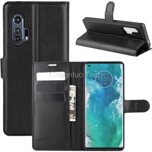 Book Style PU Leather Case Cover for Motorola Edge Plus Flip Wallet Phone Bags Cases with Stand for Moto Edge Plus
