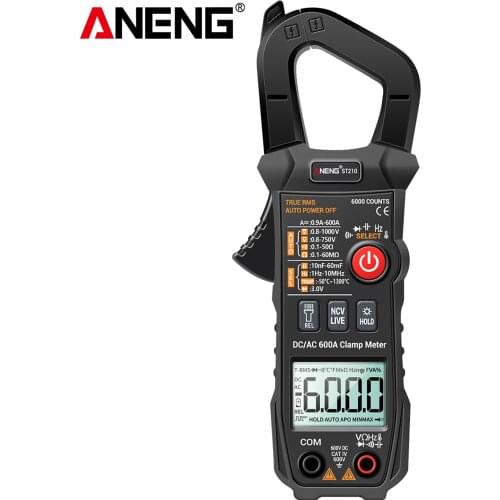 ANENG ST210 Digital Clamp Meter AC/DC Current Clamp Multimeter True-RMS Multimeter Auto-Ranging Multi Tester Capacitance